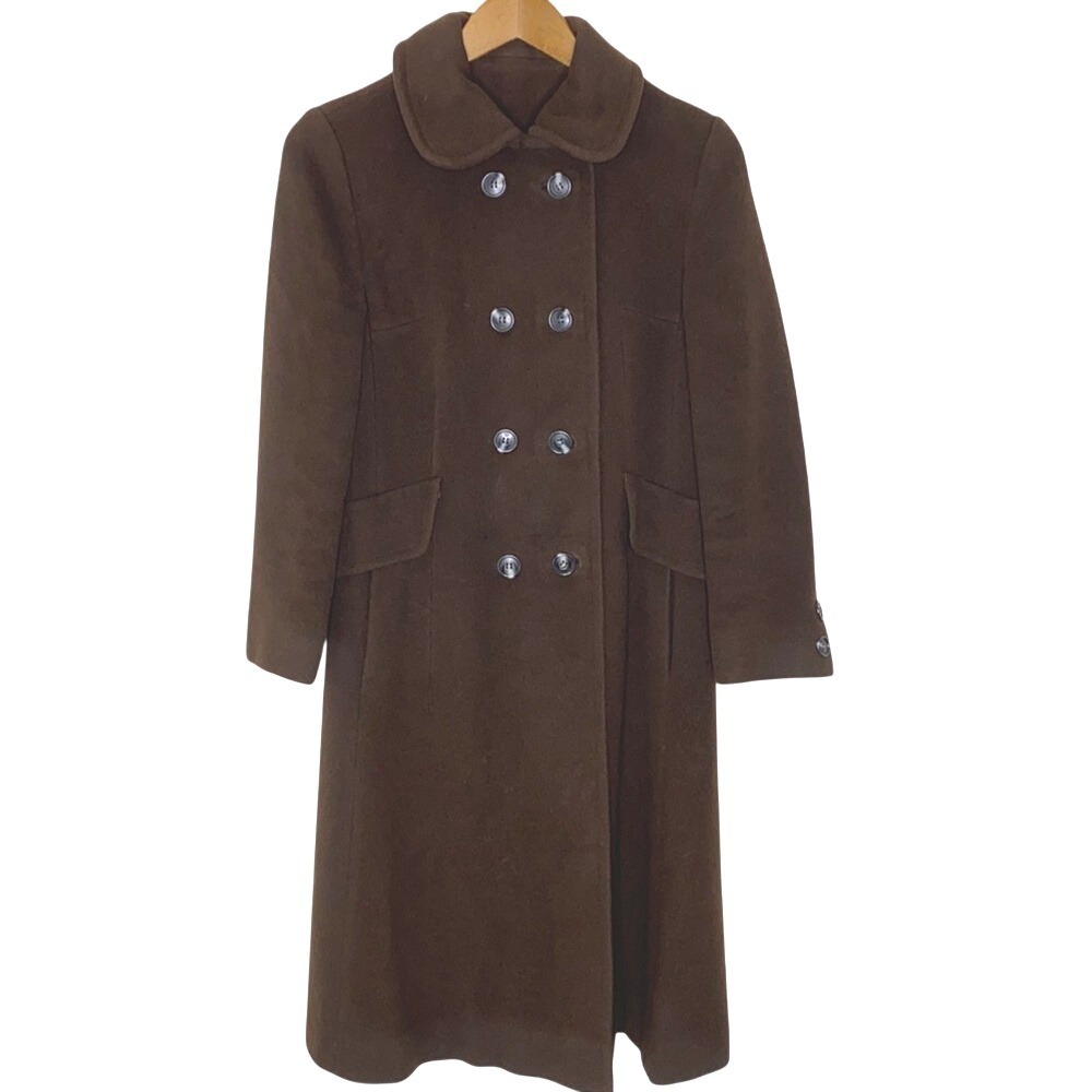 Vintage 100% Cashmere Amicale fabric double breasted long coat